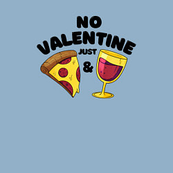 Свитшот хлопковый мужской No valentine just pizza and wine, цвет: мягкое небо — фото 2