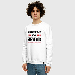 Свитшот хлопковый мужской Trust me - Im surveyor, цвет: белый — фото 2