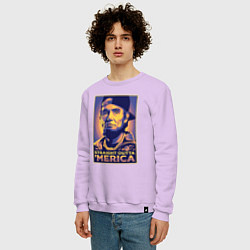 Свитшот хлопковый мужской Lincoln rapper, цвет: лаванда — фото 2