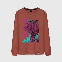 Свитшот хлопковый мужской Евангелион eva-01 neon genesis, цвет: кирпичный