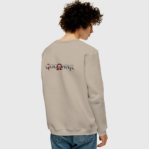 Мужской свитшот Кратос, бог войны / Миндальный – фото 4