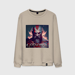 Свитшот хлопковый мужской Кратос, бог войны, цвет: миндальный