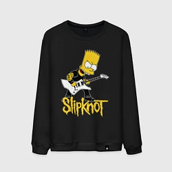 Свитшот хлопковый мужской Slipknot Барт Симпсон рокер, цвет: черный
