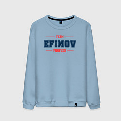Свитшот хлопковый мужской Team Efimov forever фамилия на латинице, цвет: мягкое небо