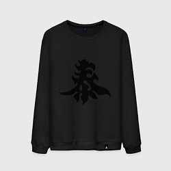 Свитшот хлопковый мужской Японский иероглиф - Богатство, цвет: черный