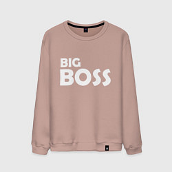 Свитшот хлопковый мужской Большой босс - светлая, цвет: пыльно-розовый
