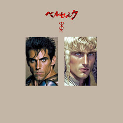 Свитшот хлопковый мужской Оуэн Уилсон и Бен Стиллер в стиле аниме Берсерк, цвет: миндальный — фото 2