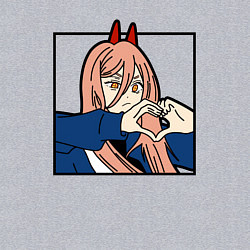 Свитшот хлопковый мужской Пауэо показывает сердечко - черный, цвет: меланж — фото 2