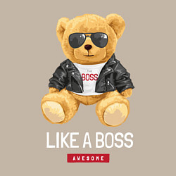 Свитшот хлопковый мужской Like a boss мишка, цвет: миндальный — фото 2