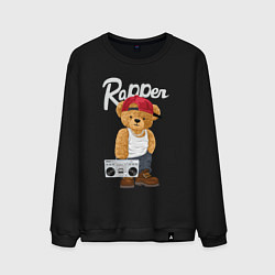 Свитшот хлопковый мужской Rapper bear, цвет: черный
