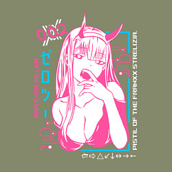 Свитшот хлопковый мужской Zero Two anime, цвет: авокадо — фото 2