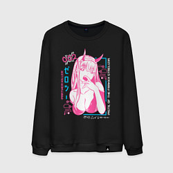 Свитшот хлопковый мужской Zero Two anime, цвет: черный