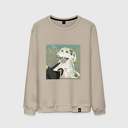Свитшот хлопковый мужской Кошечка Нахида и Аль-Хайтам, цвет: миндальный