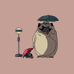 Свитшот хлопковый мужской Тоторо мопс, цвет: пыльно-розовый — фото 2