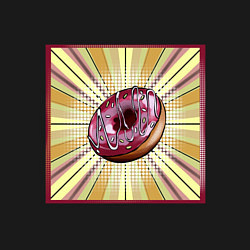 Свитшот хлопковый мужской Пончик в стиле поп-арт, цвет: черный — фото 2