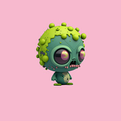 Свитшот хлопковый мужской Зеленый человечек, цвет: светло-розовый — фото 2