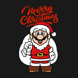 Свитшот хлопковый мужской Christmas Mario, цвет: черный — фото 2