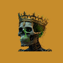 Свитшот хлопковый мужской Корона на черепе, цвет: горчичный — фото 2