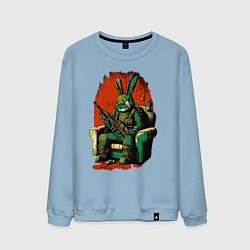 Свитшот хлопковый мужской Диванные войска заяц, цвет: мягкое небо
