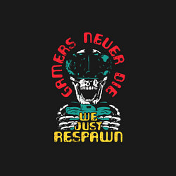 Свитшот хлопковый мужской Gamers never die we just respawn, цвет: черный — фото 2
