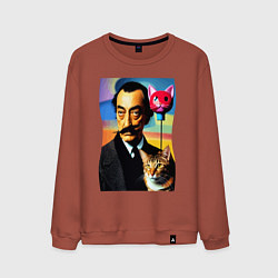 Мужской свитшот Salvador Dali and cat