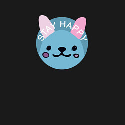 Свитшот хлопковый мужской Оставайся счастливым, цвет: черный — фото 2