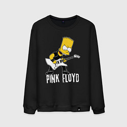 Свитшот хлопковый мужской Pink Floyd Барт Симпсон рокер, цвет: черный