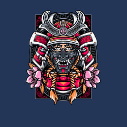 Свитшот хлопковый мужской Ирезуми Девушка-Самурай, цвет: тёмно-синий — фото 2