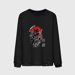 Мужской свитшот Samurai cat inscription
