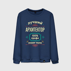 Свитшот хлопковый мужской Лучший архитектор 100% профи, цвет: тёмно-синий