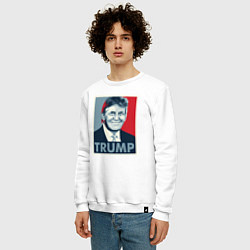 Свитшот хлопковый мужской Trump, цвет: белый — фото 2