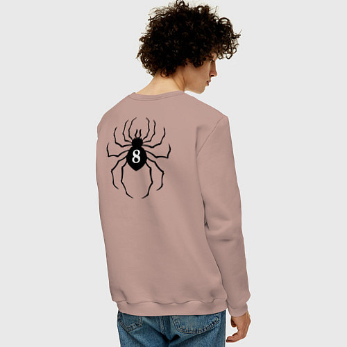 Мужской свитшот Паук 8 / Пыльно-розовый – фото 4