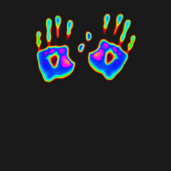 Свитшот хлопковый мужской Следы ладоней - тепловизор, цвет: черный — фото 2