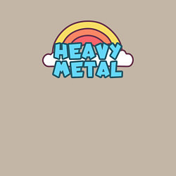 Свитшот хлопковый мужской Heavy metal саркастично милый, цвет: миндальный — фото 2