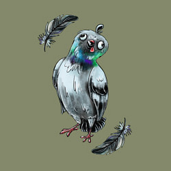 Свитшот хлопковый мужской Чокнутый голубь, цвет: авокадо — фото 2