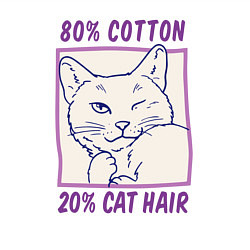 Свитшот хлопковый мужской 80 percent cotton 20 percent cat hair, цвет: белый — фото 2