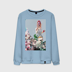 Мужской свитшот Девушка с хамелеоном