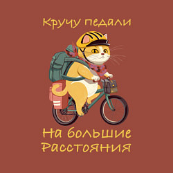 Свитшот хлопковый мужской Кот велотурист отправился в поход, цвет: кирпичный — фото 2