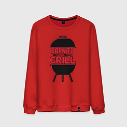 Свитшот хлопковый мужской Born to grill, цвет: красный