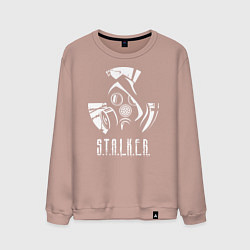 Свитшот хлопковый мужской STALKER противогаз, цвет: пыльно-розовый