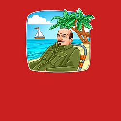 Свитшот хлопковый мужской Ленин на отдыхе, цвет: красный — фото 2