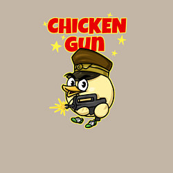 Свитшот хлопковый мужской Chicken Gun - игра, цвет: миндальный — фото 2