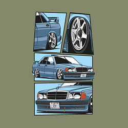 Свитшот хлопковый мужской Mercedes-Benz 190E V1, цвет: авокадо — фото 2