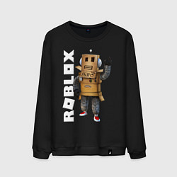 Свитшот хлопковый мужской Робот из Роблокс, цвет: черный