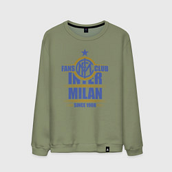 Свитшот хлопковый мужской Inter Milan fans club, цвет: авокадо