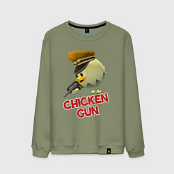 Свитшот хлопковый мужской Chicken Gun logo, цвет: авокадо