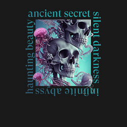 Свитшот хлопковый мужской Медузы и черепа, цвет: черный — фото 2