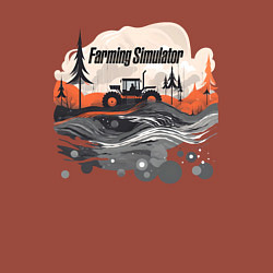 Свитшот хлопковый мужской Farming Simulator - Vector flat, цвет: кирпичный — фото 2