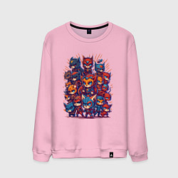 Свитшот хлопковый мужской Коты супергерои, цвет: светло-розовый