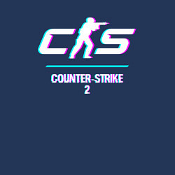Свитшот хлопковый мужской Counter-Strike 2 в стиле glitch и баги графики, цвет: тёмно-синий — фото 2